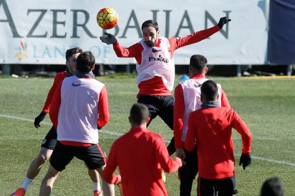 جانب من تدريبات أتلتيكو مدريد استعدادا لمواجهة فياريال في الليجا.