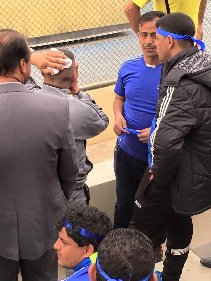 شغب الجمهور في مباراة اربيل والنجف