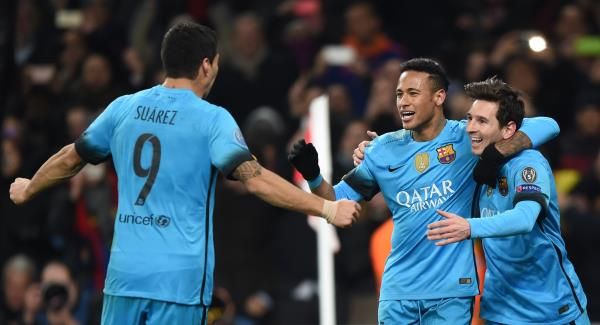 ثلاثي برشلونة ميسي و سواريز و نيمار 