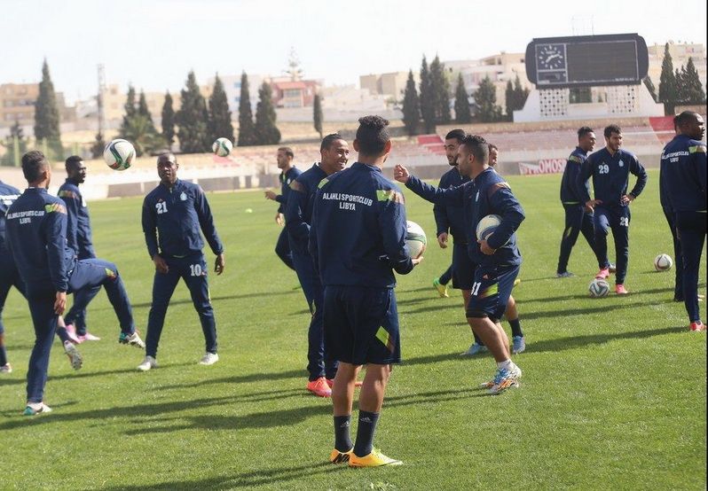 صورة من الحصة التدريبية للأهلي في ملعب سوسة