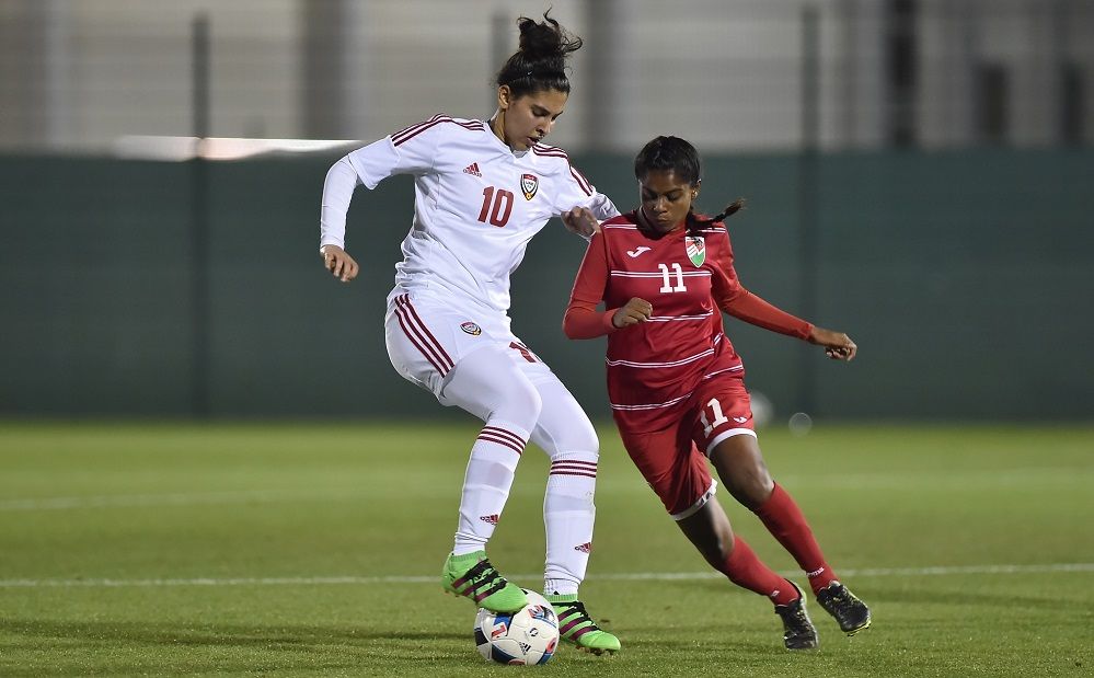 من مباراة الإمارات وجزر المالديف للسيدات