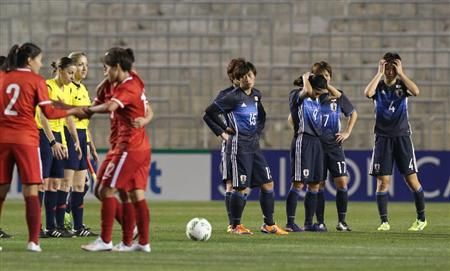 لاعبات منتخب اليابان بعد نهاية اللقاء ونهاية حلم ريو 2016