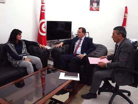 عند استقبال وزير الرياضة التونسي لانس جابر