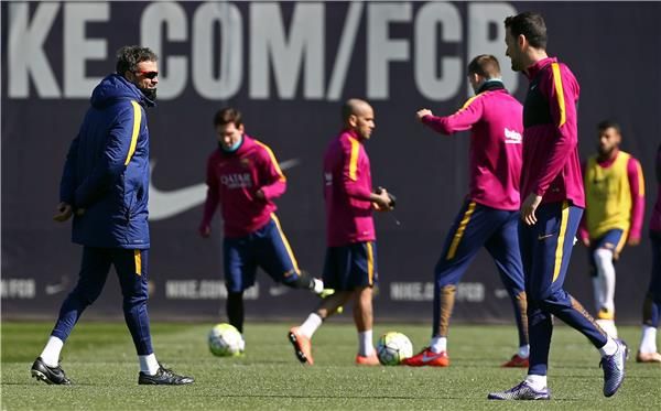 جانب من تدريبات برشلونة قبل لقاء خيتافي