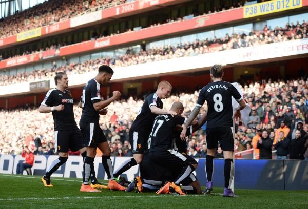 فرحة لاعبي واتفورد بالفوز