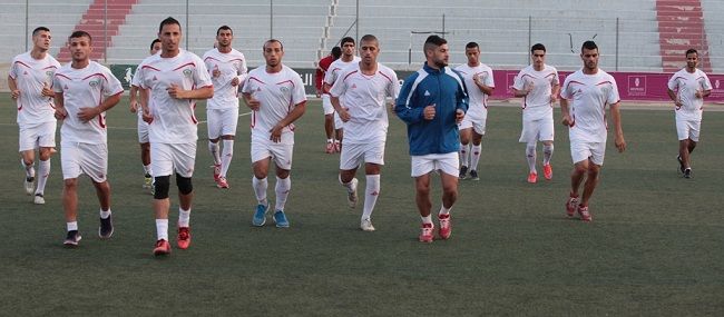 صورة من تدريبات المنتخب الفلسطينى