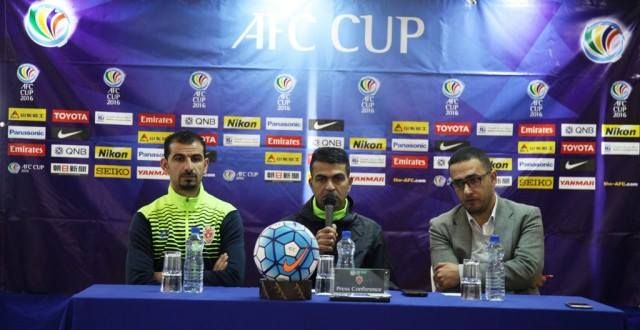 جانب من المؤتمر الصحفي للمدرب أيمن صندوقة