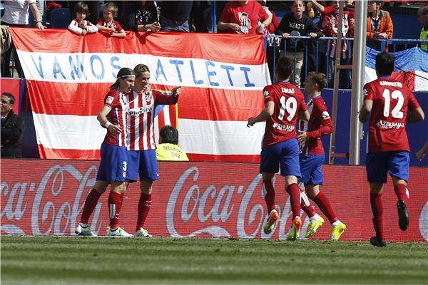 فرحة لاعبي أتلتيكو مدريد