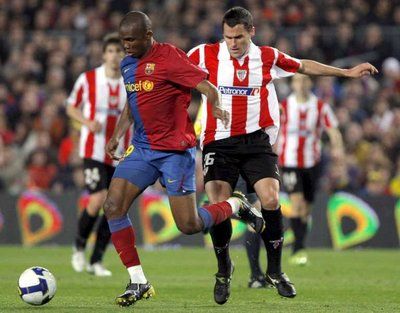 لقطة من لقاء بلباو وبرشلونة في الدورى المحلى