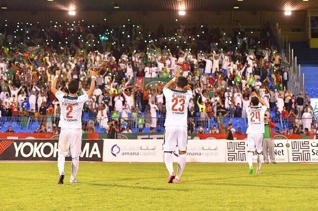 فرحة لاعبي الاتفاق بالفوز وتصدر دوري الدرجة الأولى 