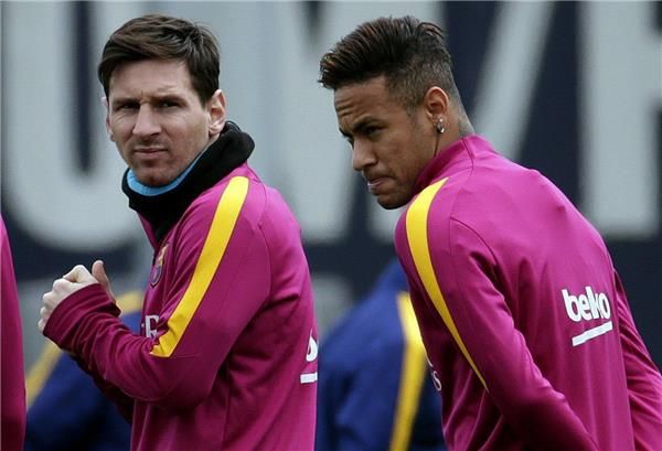 ميسي ونيمار في التدريبات