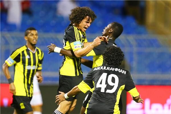 فرحة لاعبي الاتحاد باحد الاهداف
