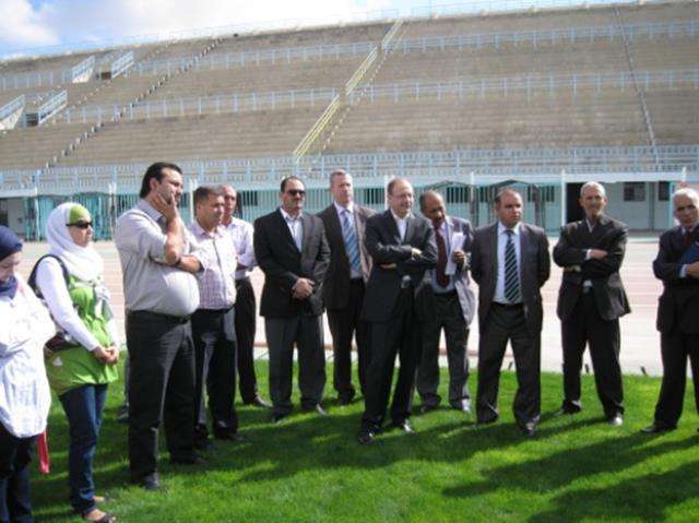 المجالي خلال تفقده الملاعب 