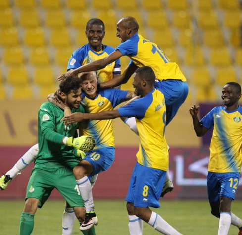 فرحة لاعبو الغرافة بالتأهل 