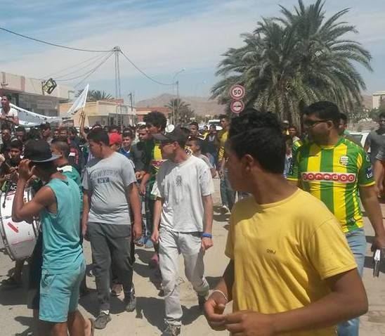 جانب من المسيرة الاحتجاجية لجماهير قوافل قفصة 