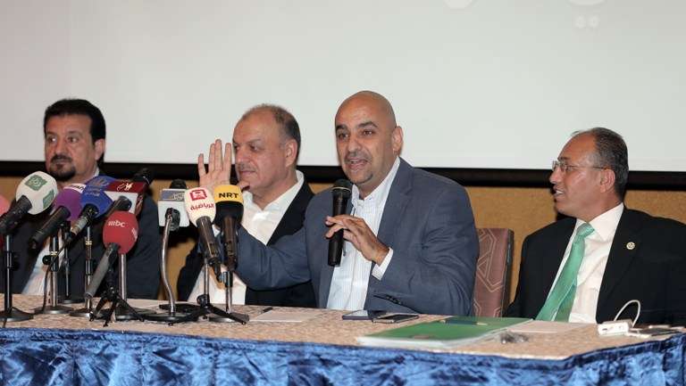 حمد وخوري يتحدثان بالمؤتمر الصحفي