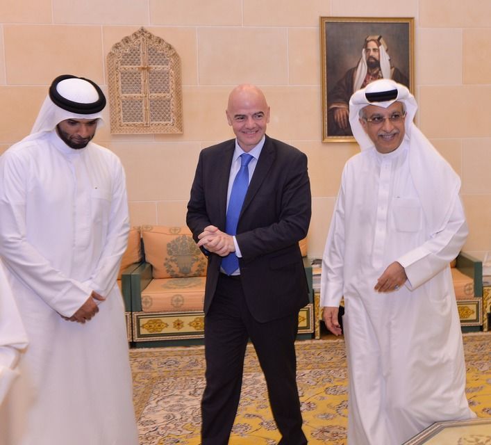 معالي الشيخ سلمان بن ابراهيم يرحب بالسيد إنفانتنيو