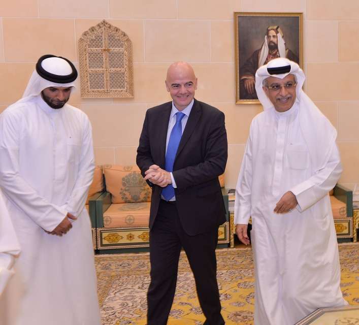 معالي الشيخ سلمان بن ابراهيم يرحب بالسيد إنفانتنيو