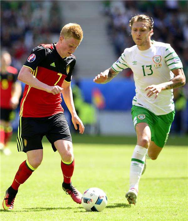 كيفن دي بروين من المباراة أمام إيرلندا