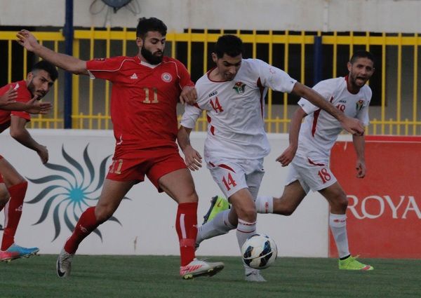 من المباراة الأخيرة بين لبنان والأردن العام الماضي