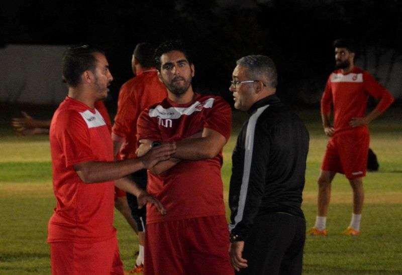 رضا الجدي خلال تدريبات الليلة 