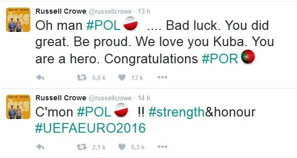 تغريدة راسل كرو على حسابه على تويتر