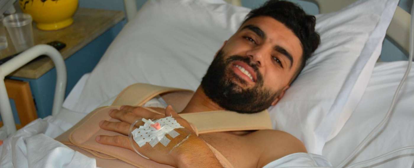 زياد بوغطاس بعد اجراء العملية الجراحية