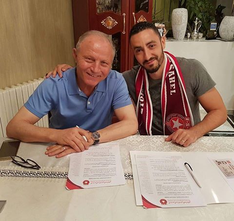 حسين ناطر يمضي العقد مع رئيس النجم الساحلي رضا شرف الدين 