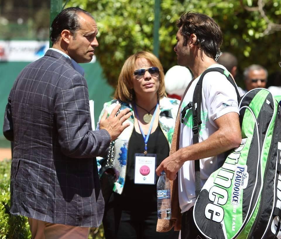 عادل إبراهيم مع مالك الجزيري ورئيسة الاتحاد التونسي