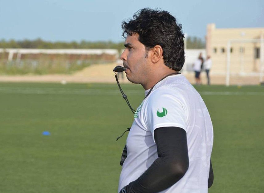 الاسعد الدريدي خلال تدريبات اليوم