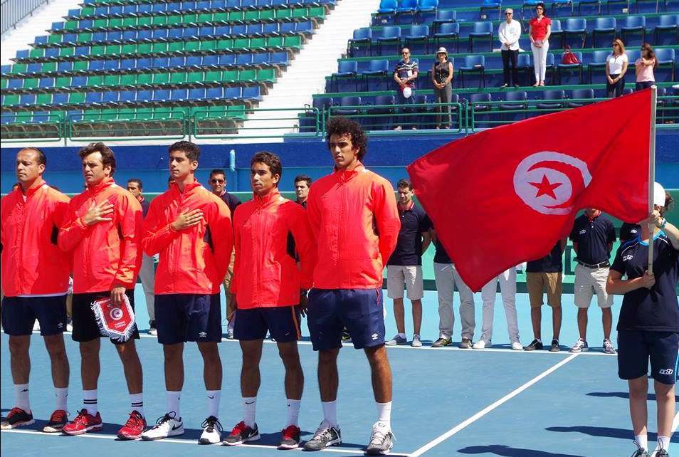 منتخب تونس للتنس اليوم خلال حفل الافتتاح