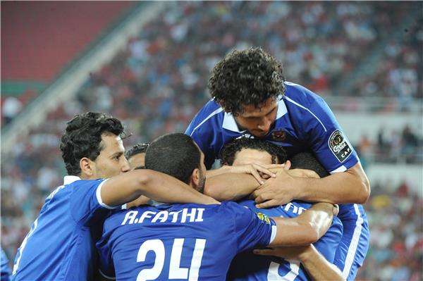 فرحة لاعبي الأهلي بهدفهم في الوداد