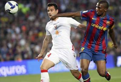 جانب من مباراة برشلونة واوساسونا