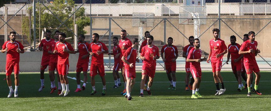 من المران الأخير للمنتخب. 