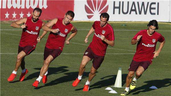 جانب من تدريبات أتلتيكو