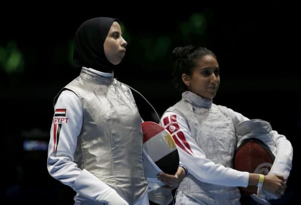 إيناس بوبكري فى مبارزتها اليوم 