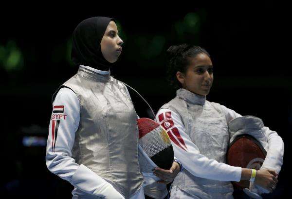 إيناس بوبكري فى مبارزتها اليوم 