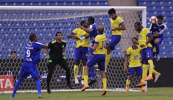 من مباراة النصر والفتح