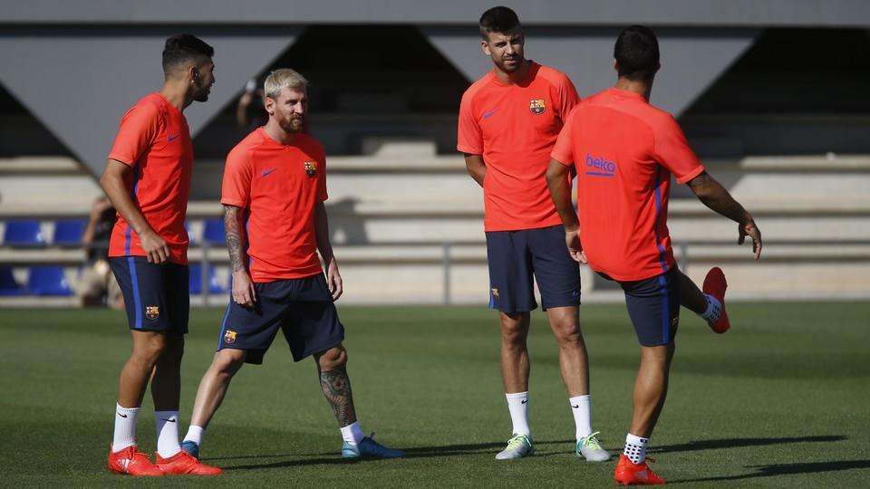 جانب من تدريبات برشلونة