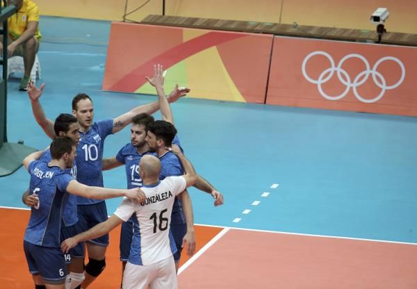 احتفال منتخب الأرجنتين بإحدى النقاط