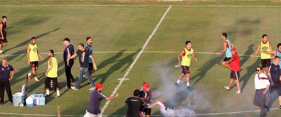 إقتحام الالتراس تدريبات فريق الاهلي