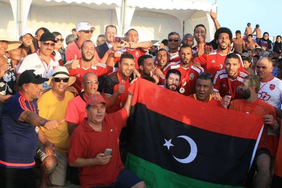 احتفال المنتخب الليبي باللقب