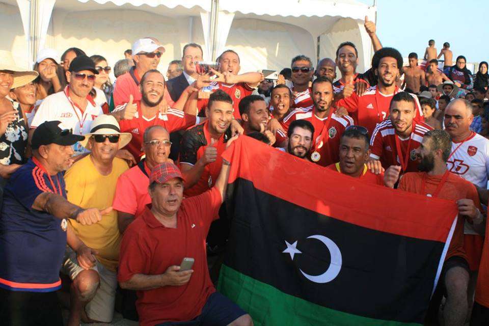 احتفال المنتخب الليبي باللقب