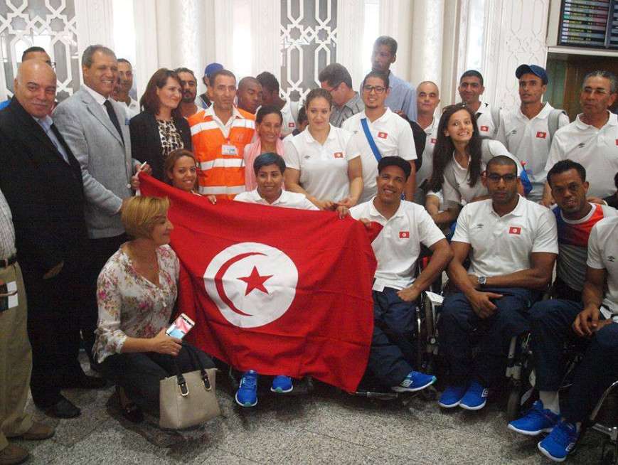 وزيرة الرياضة التونسية في توديع بعثة منتخب تونس الى ريو