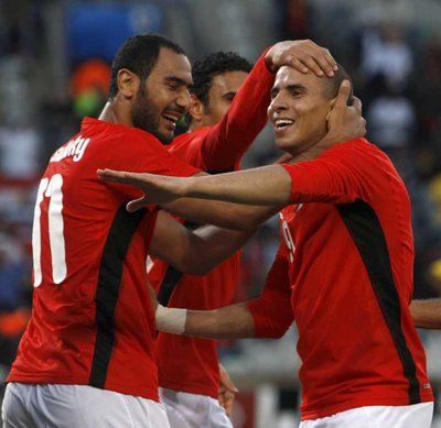 فرحة نجوم الفراعنة بهدف التعادل الثالث لمحمد زيدان
