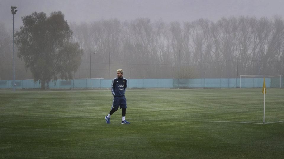 ميسي خلال التدريبات