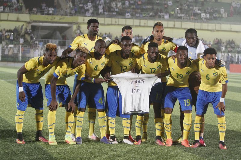 منتخب الجابون  في مباراته ضد السودان بالخرطوم