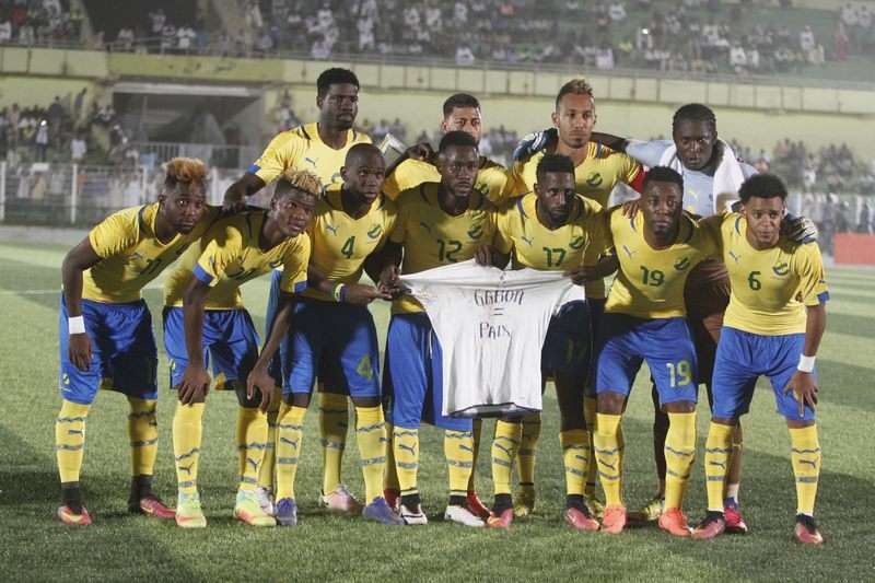 منتخب الجابون  في مباراته ضد السودان بالخرطوم