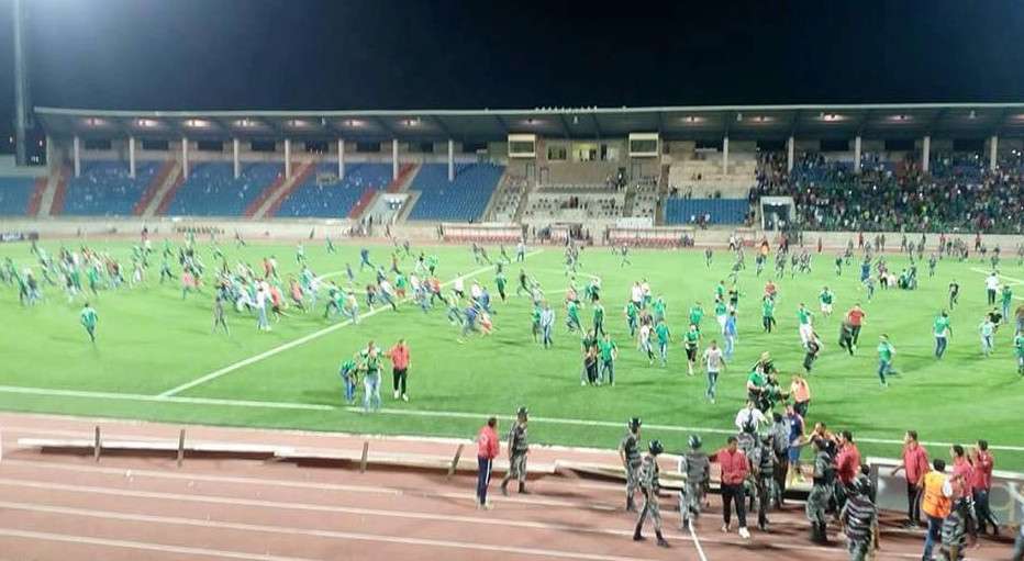 من أحداث مباراة الوحدات والرمثا