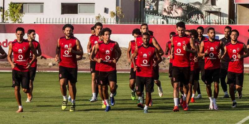 جانب من تدريبات الأهلي